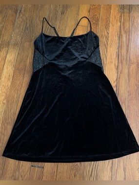 Vintage Victoria's Secret Collection Black Velvet Slip Dress with Sequins